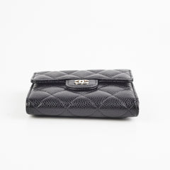 Chanel Fold Caviar Black Wallet