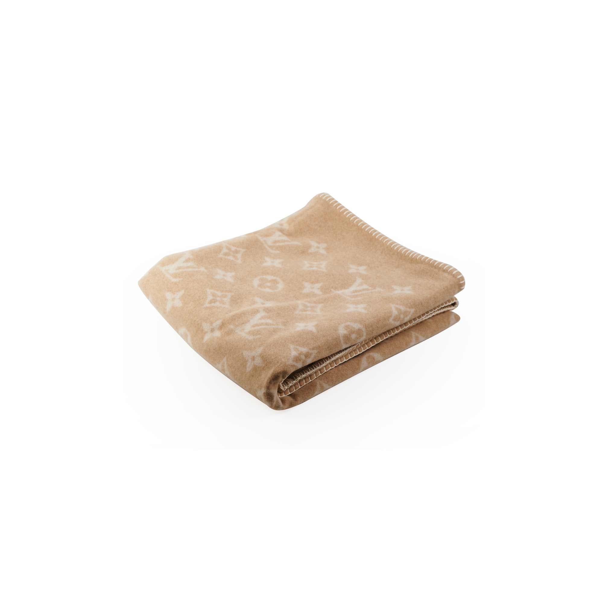 Louis Vuitton Beige Wool Cashmere Monogram Blanket - THE PURSE AFFAIR