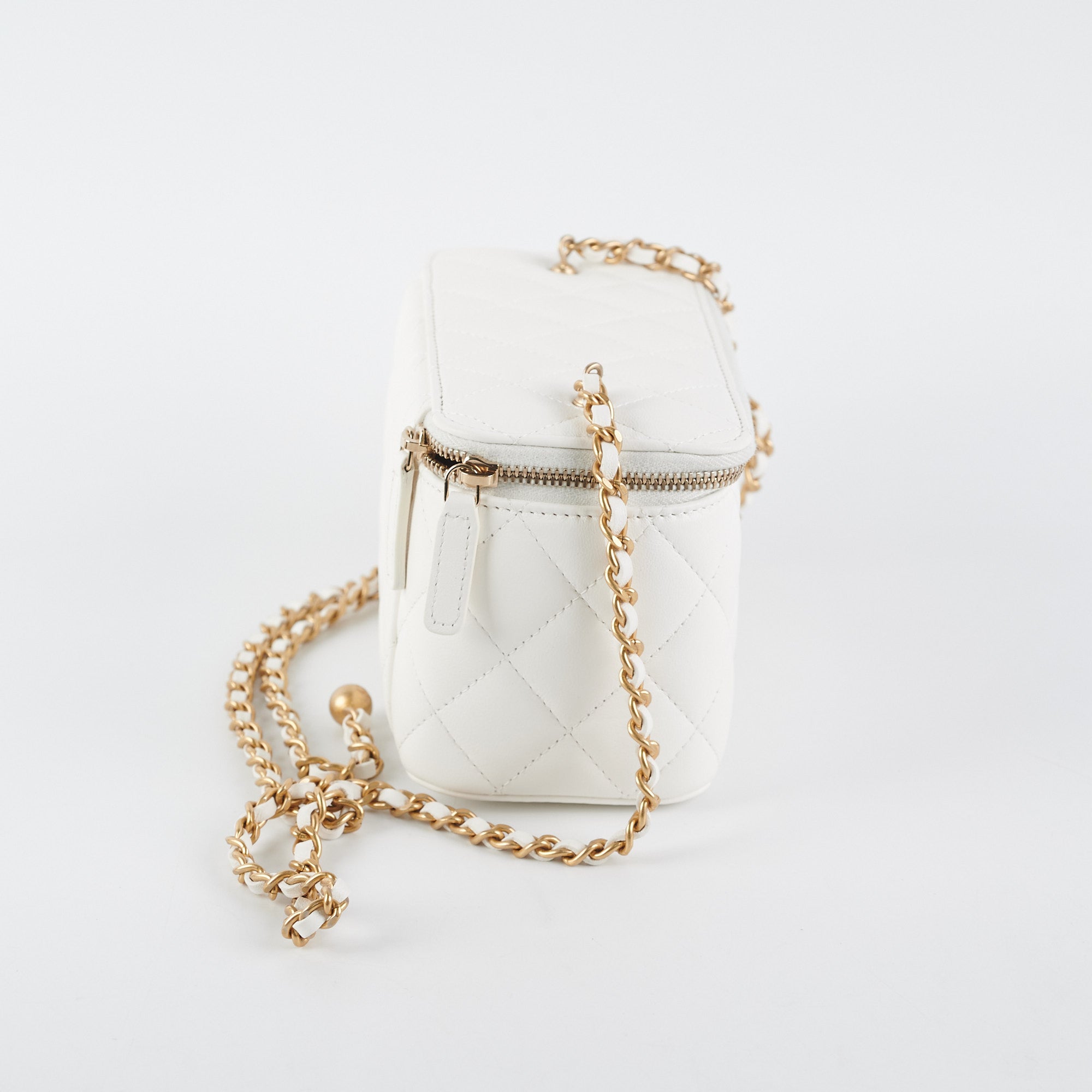Chanel vanity case bag white Clearance
