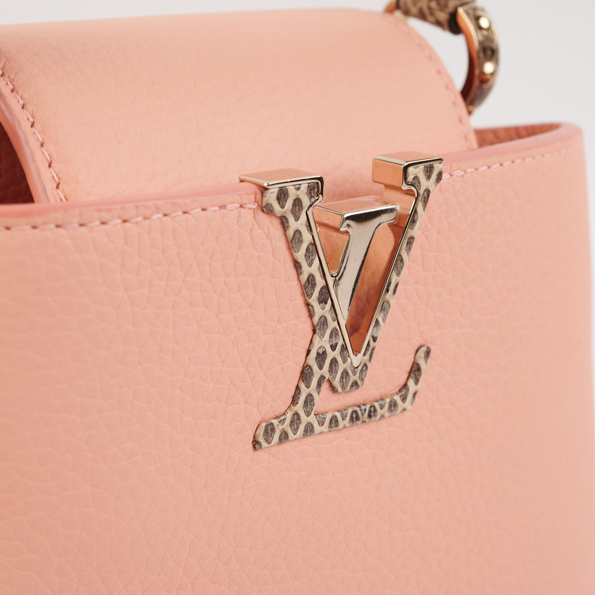 Louis Vuitton Capucines Mini Peach Lizard Handle - THE PURSE AFFAIR