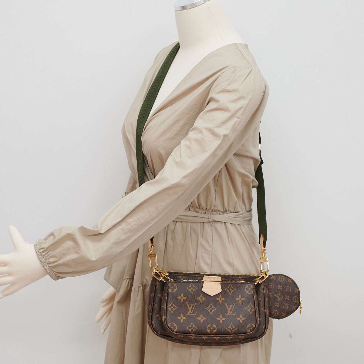 Louis Vuitton Khaki Multi Pochette Bag Trio Crossbody 6l110
