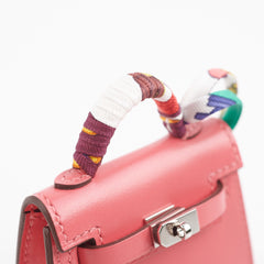 Hermes Kelly Twilly Bag Charm Rose Lipstick