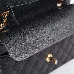 Chanel Classic Flap Small Black Caviar Shoulder Bag (Microchipped)