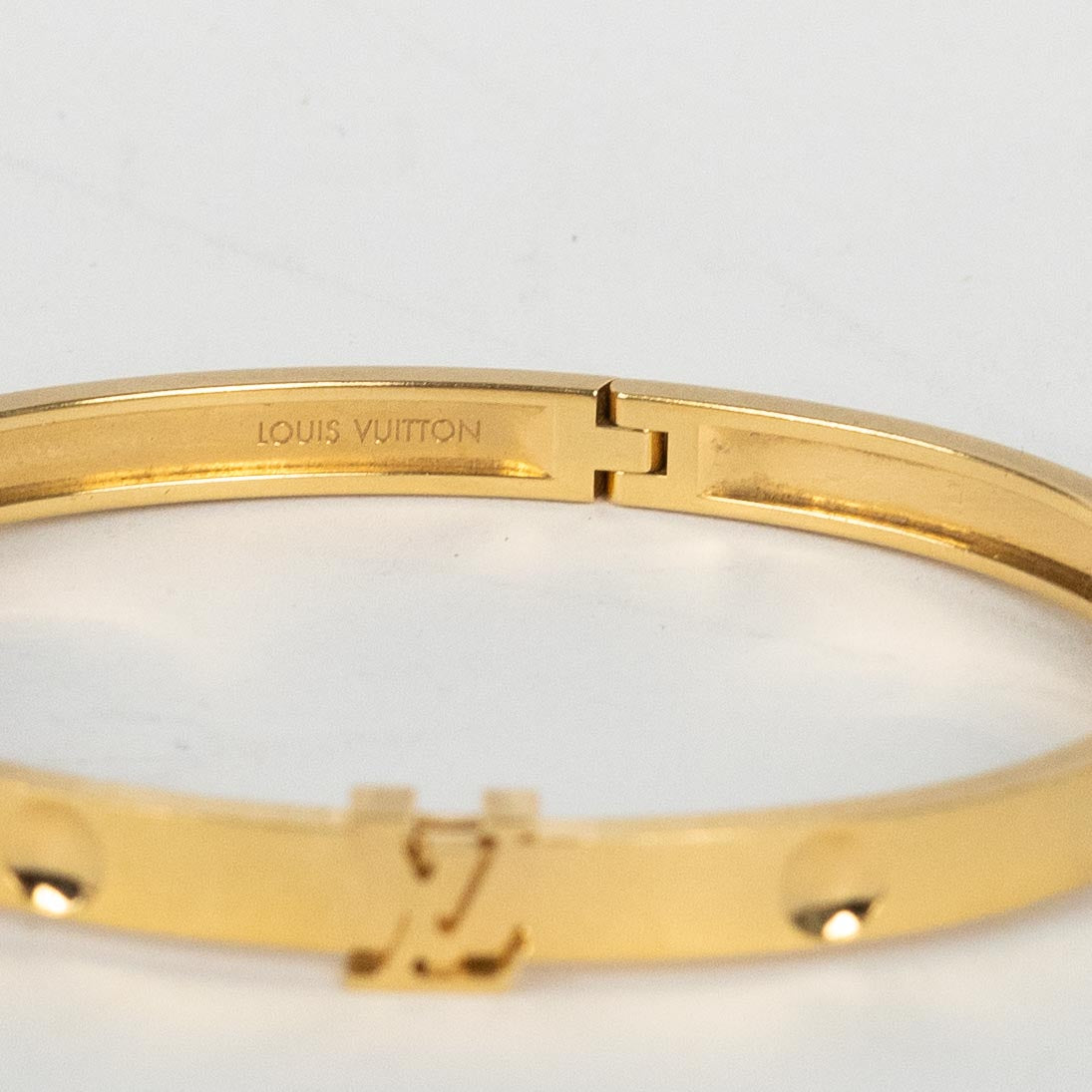 Louis Vuitton Gold Brown Bangle Bracelet