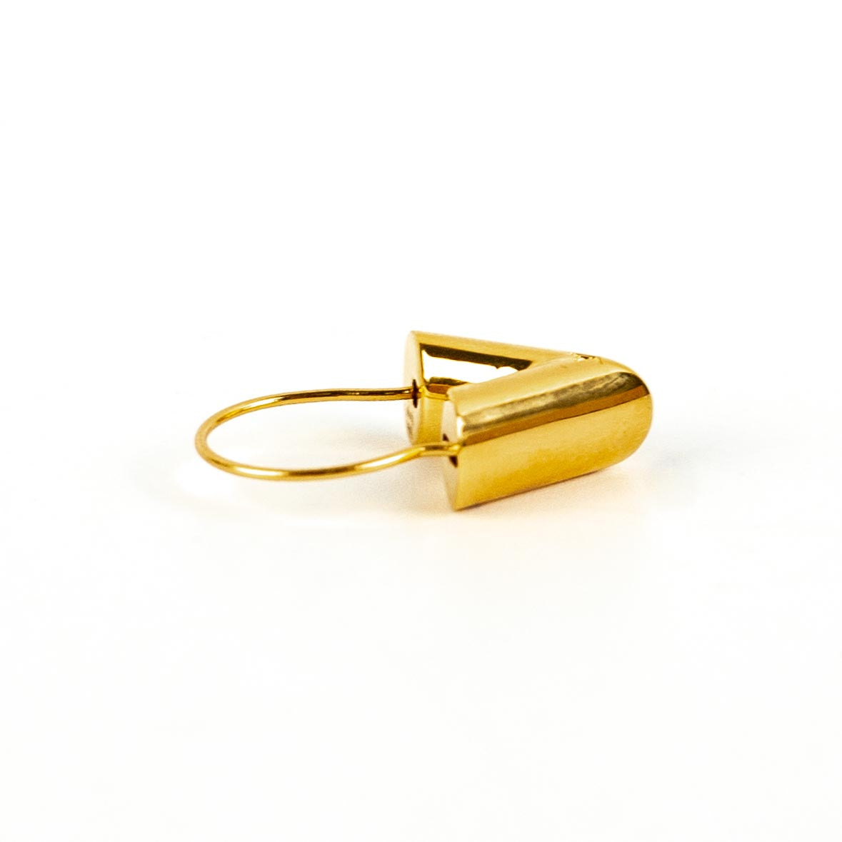 LOUIS VUITTON Brass Essential V Hoop Earrings Gold 850862