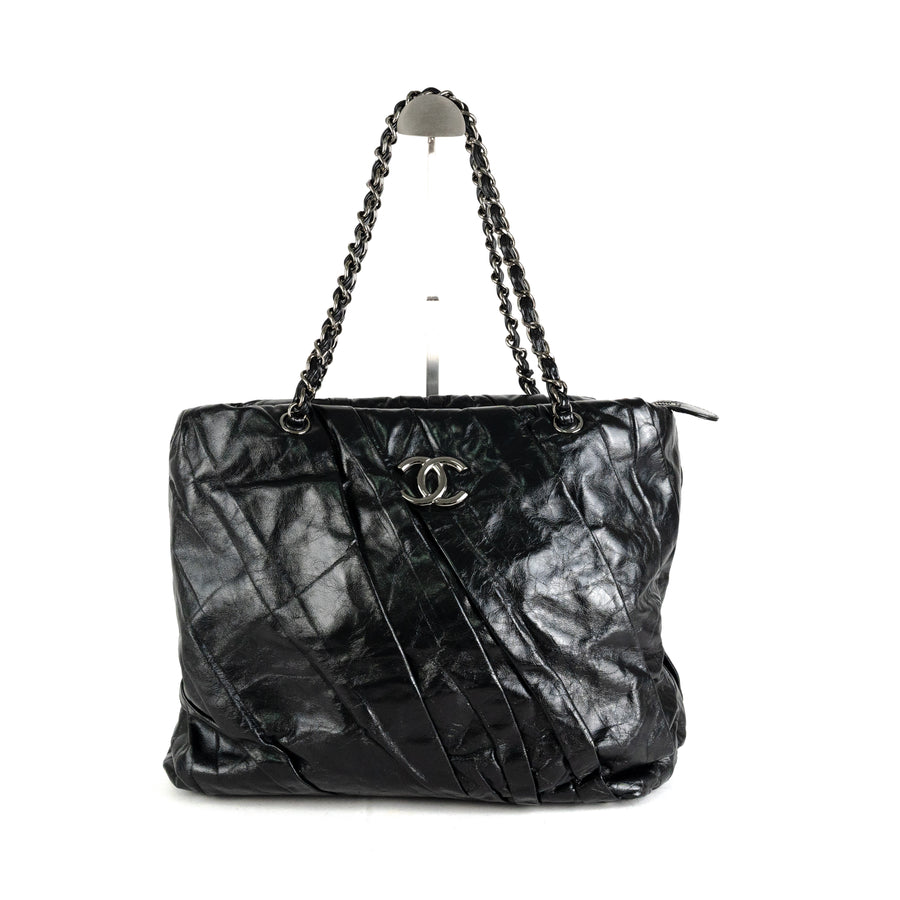 Large 2.55 Reissue Shopping Tote in Black Aged Calfskin