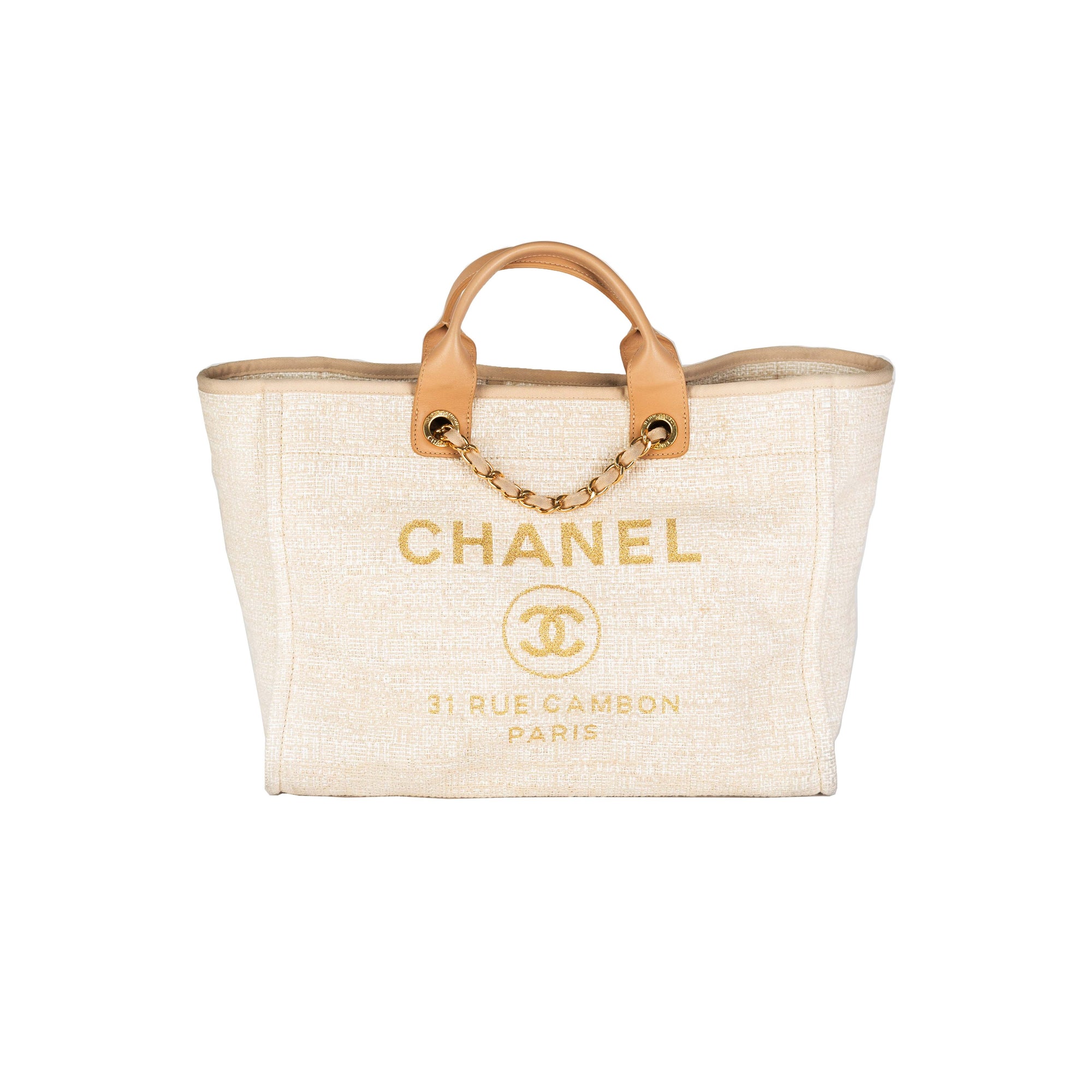 Chanel deauville tote cream Clearance