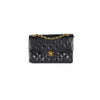 Chanel Vintage 24k Gold Lambskin Double Flap Bag Black