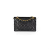 Chanel Vintage 24k Gold Lambskin Double Flap Bag Black