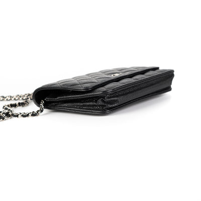 Chanel Quilted WOC Caviar Wallet On Chain Black