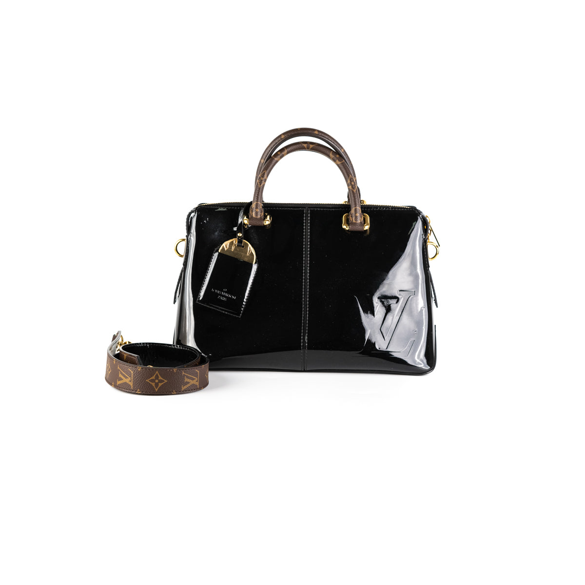 Louis Vuitton Black Miroir Vernis & Monogram Canvas Cherrywood PM –  myGemma