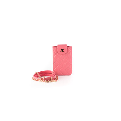 Chanel Lambskin Pink Phone holder