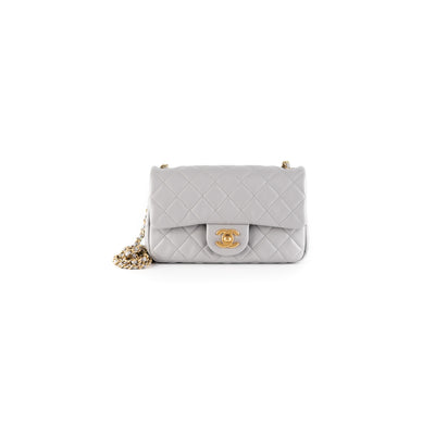 Chanel Pearl Crush Rectangular Square Bag Grey 2021