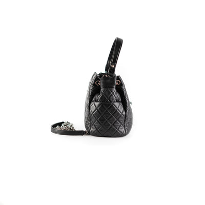 Chanel Lambskin Bucket Bag Black