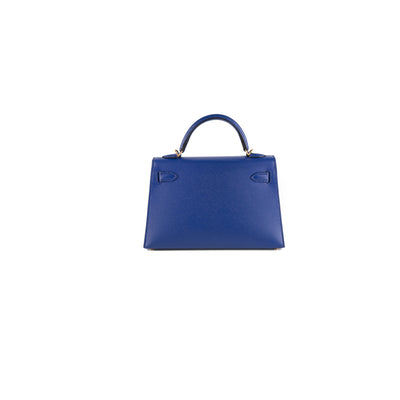 Hermes Kelly 20 Mini Blue Electric Epsom Bag - A stamp - THE PURSE AFFAIR