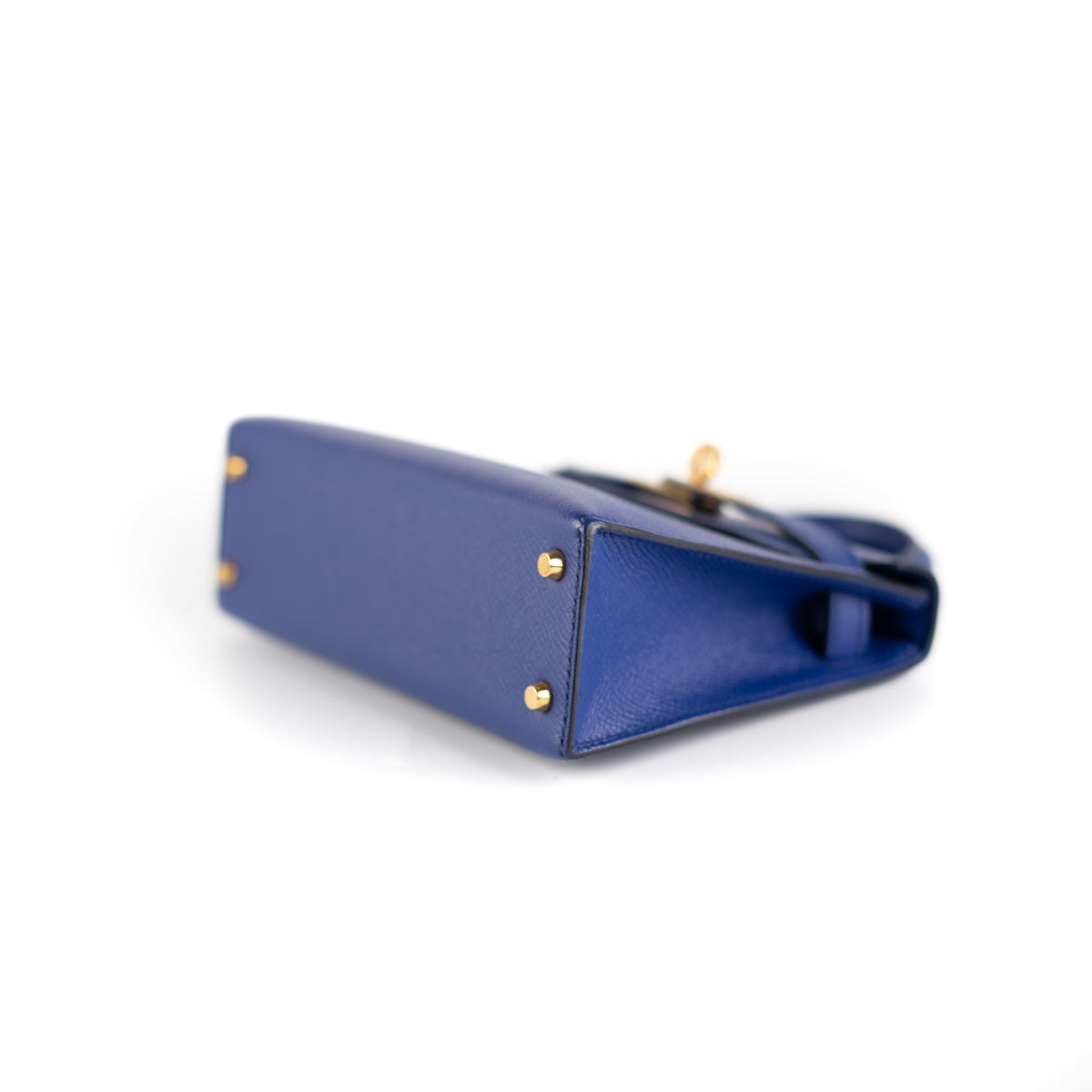 Hermes Kelly Mini 20 Bag Tricolor Blue Electric Blue Encre Gold Epsom New  2021 at 1stDibs