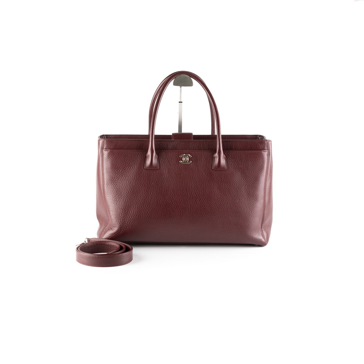 Chanel Cerf Tote Large Bag Burgandy - THE PURSE AFFAIR