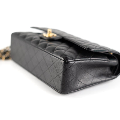 Chanel Caviar Medium/Large Classic Flap Bag Black 24k plating