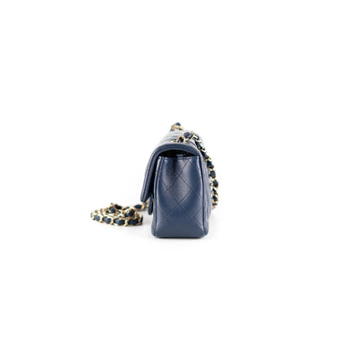 Chanel Rectangular Mini Caviar Bag Navy