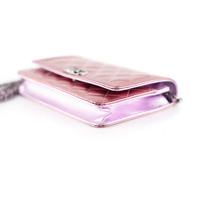 Chanel Pink Patent Wallet On Chain