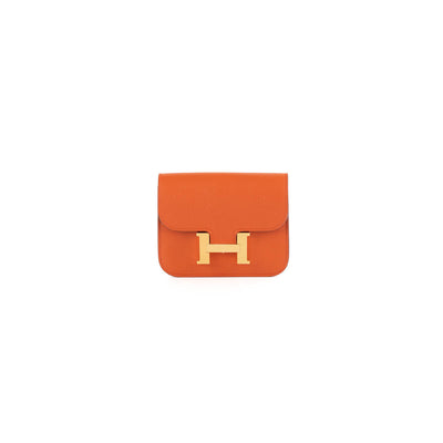 Hermes Constance Slim Orange Wallet - Z Stamp
