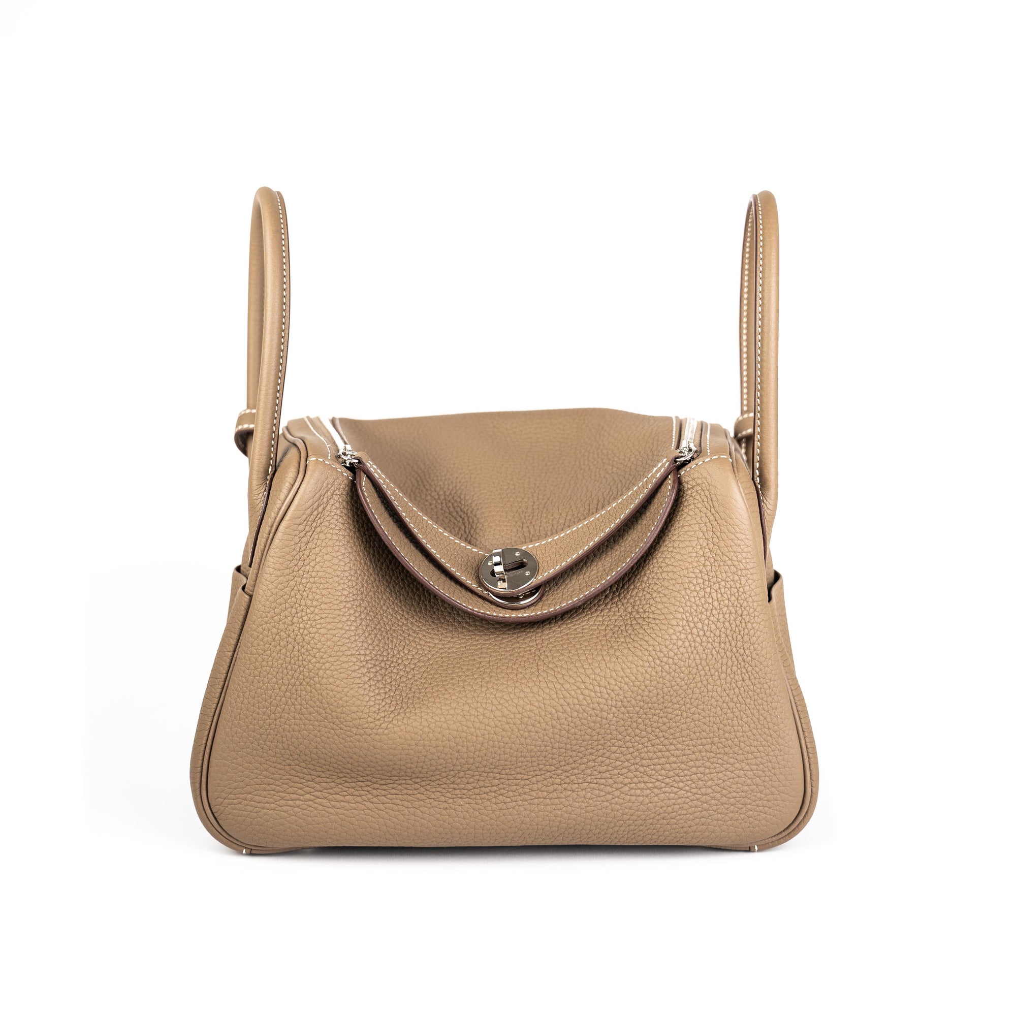 Hermes Lindy 26 Bag In Etoupe With Gold Hardware – Found Fashion