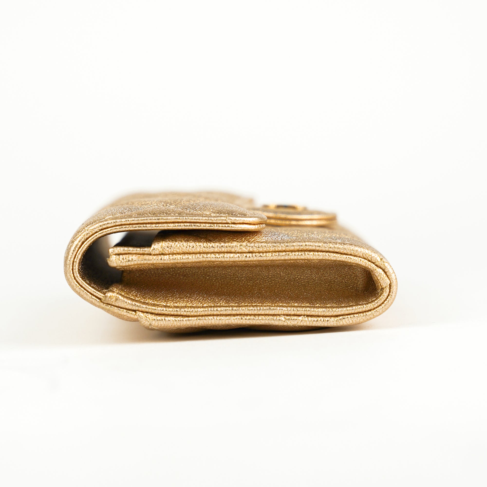 Chanel Zip Around Organizer Wallet Quilted Lambskin Large Metallic 2091844