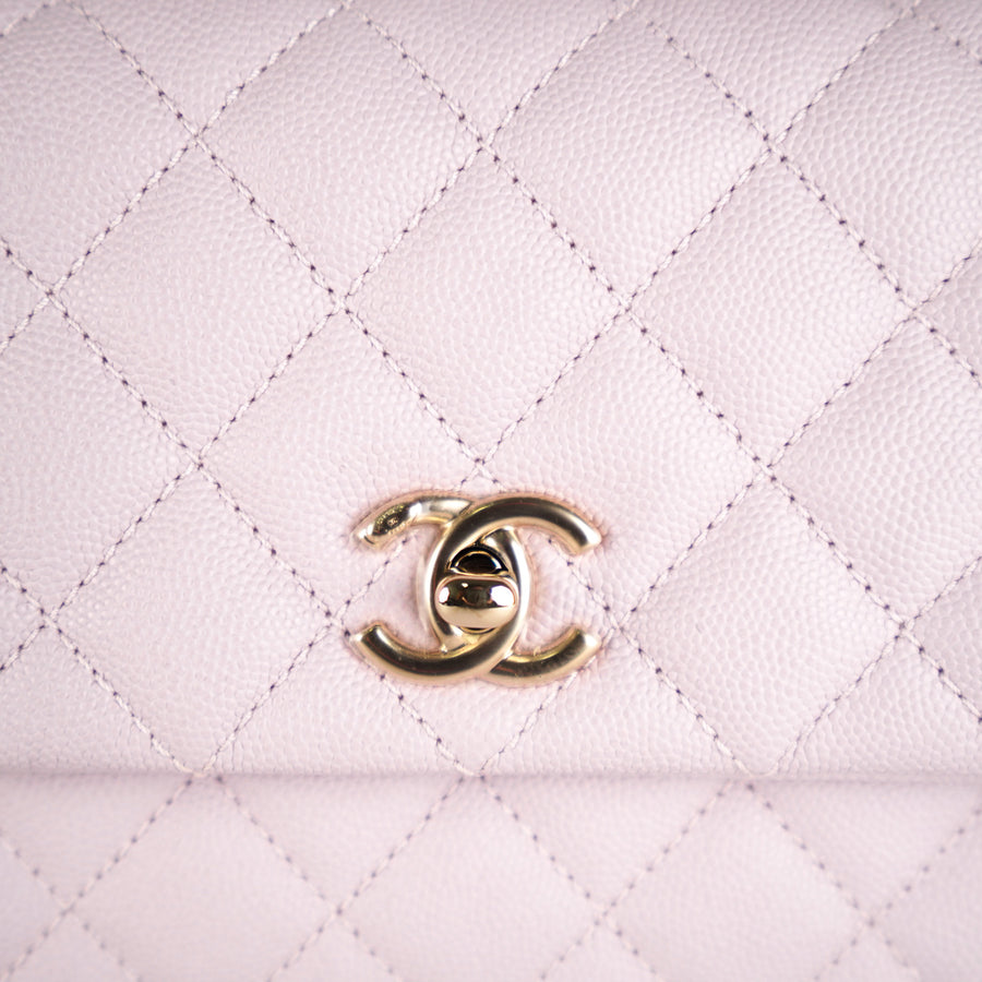 Chanel Coco Handle Caviar Light Pink 20 A Small - THE PURSE AFFAIR