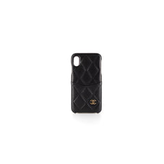 Chanel Quilted Caviar iPhone XS Max Case Black