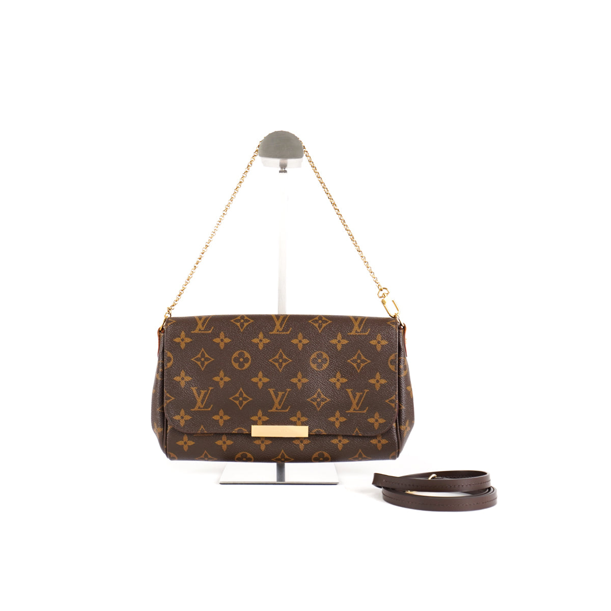 Louis Vuitton, Bags, Louis Vuitton Favorite Mm Monogram With Strap Brown  Damier Ebene Canvas Bag