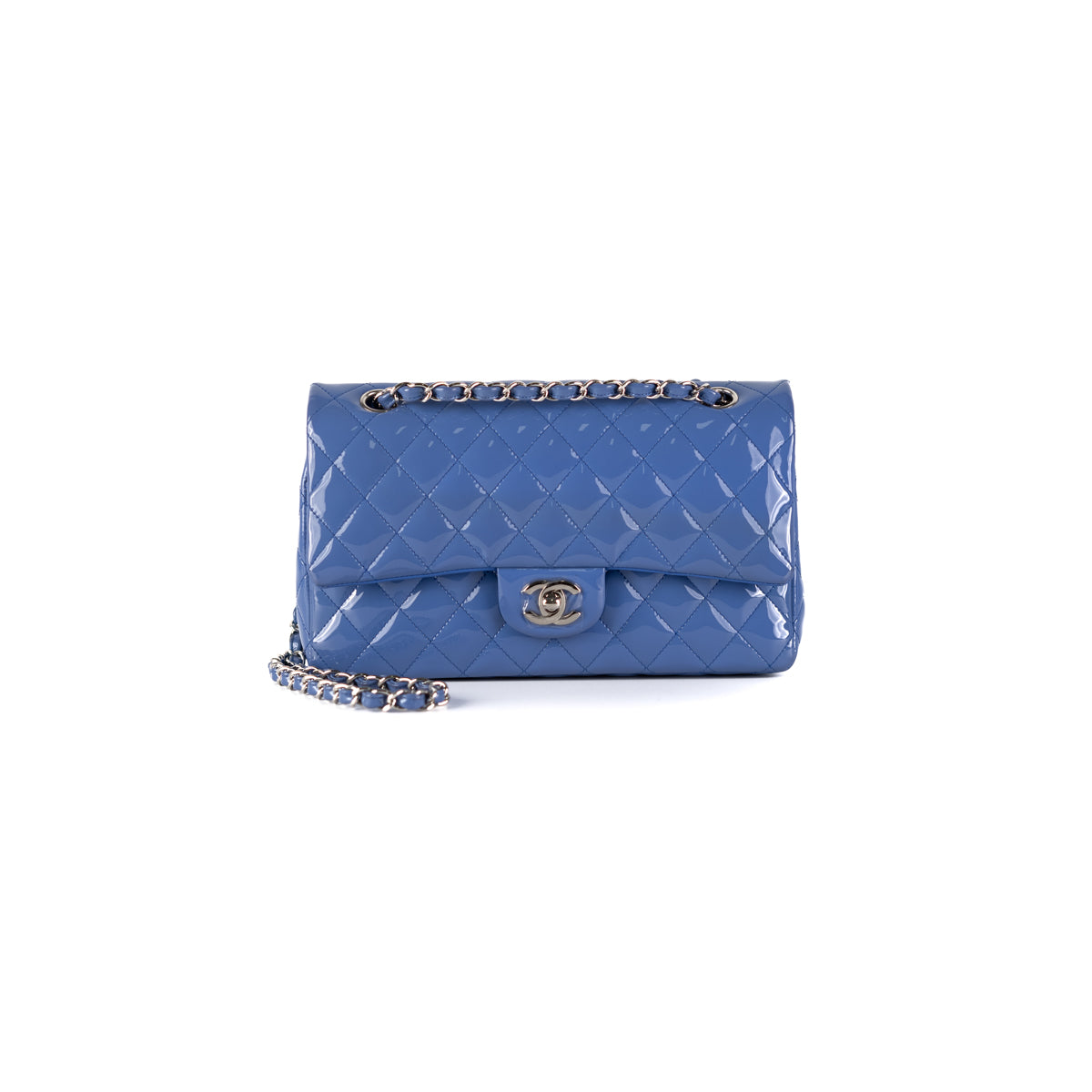 Blue patent leather chanel bag Clearance