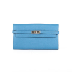 Hermes Kelly Wallet Blue