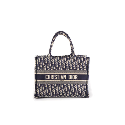 Christian Dior Navy Blue Oblique Book Tote Medium Bag  The Closet