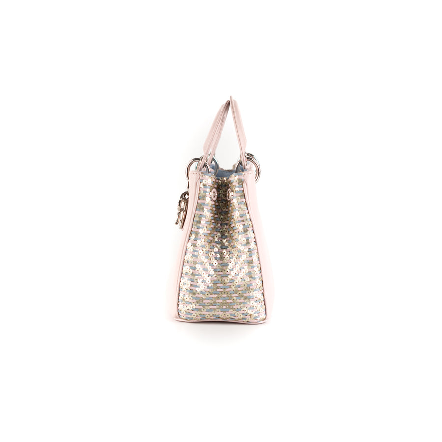Dior Sequined Diorissimo Small Tote Light Pink