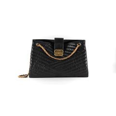 Chanel Chevron Gabrielle Tote Black