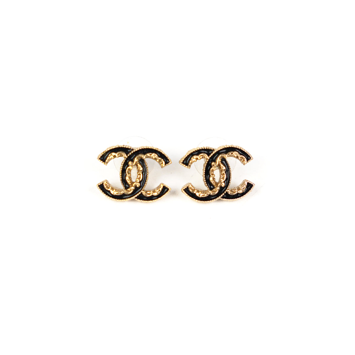 Chanel earrings cc black Clearance