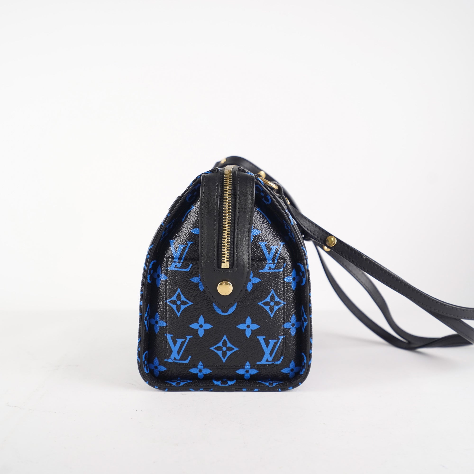Louis Vuitton Monogram Speedy  PM Blue Black - THE PURSE AFFAIR