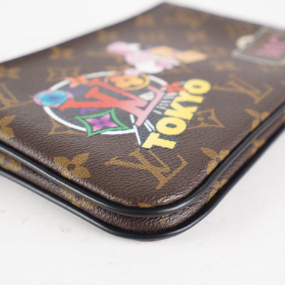 Louis Vuitton Double Zip Pochette My LV World Tour with personalization stickers