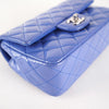 Chanel Quilted Patent Leather Mini Blue with purple undertone