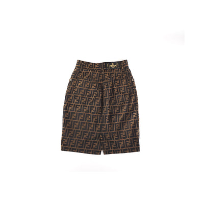 Fendi Zucca Pattern Denim Skirt 38 Brown - altered fits size 4-6)
