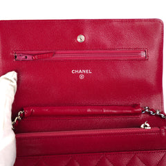 Chanel Wallet on Chain (WOC) Caviar 18B Red