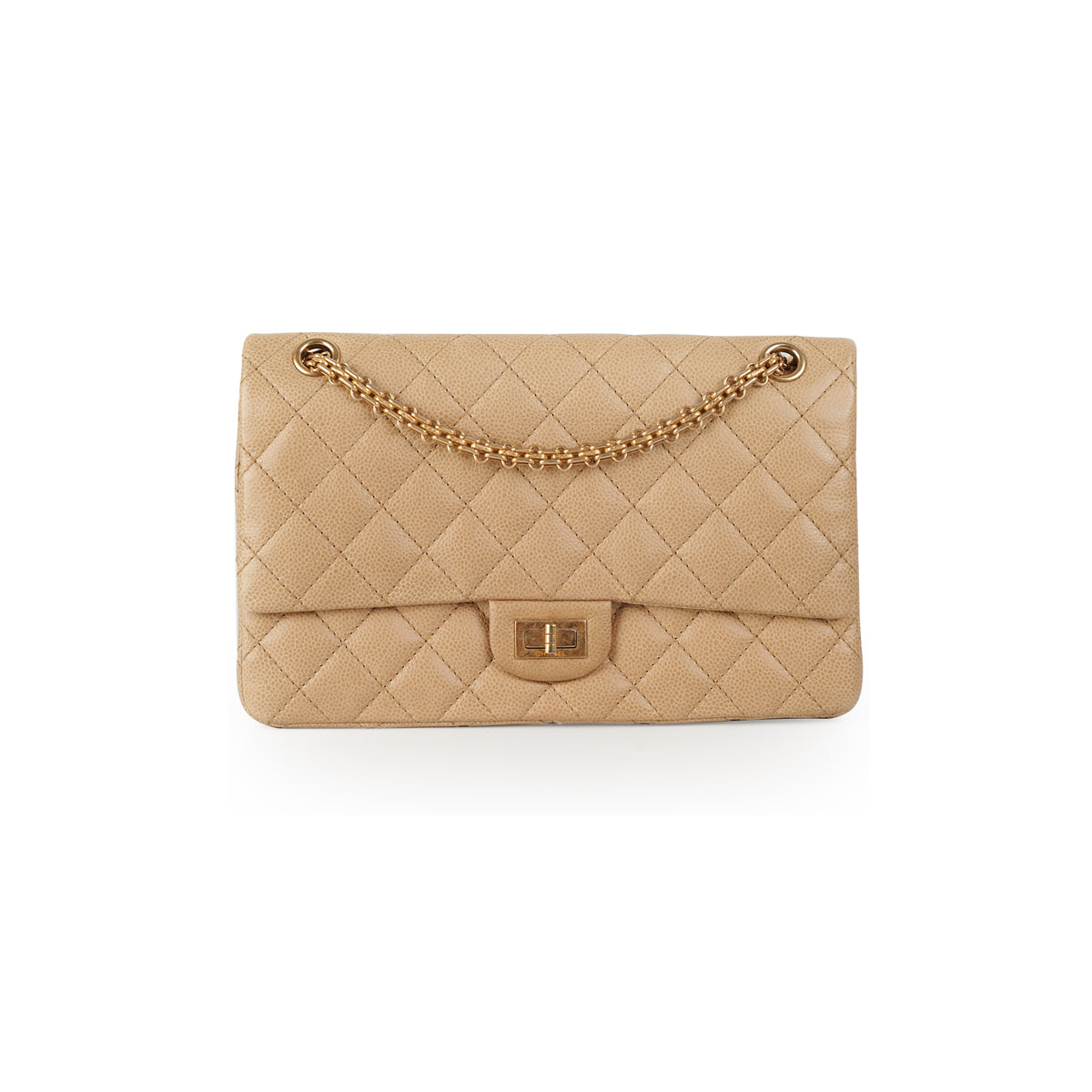 Chanel Reissue 225 Beige Calfskin Leather Antique Gold Hardware Preowned  in Dustbag  Julia Rose Boston  Shop