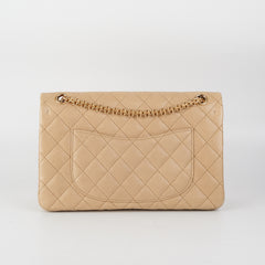 Chanel 2.55 Reissue 227 Caviar Beige with Olive Undertone