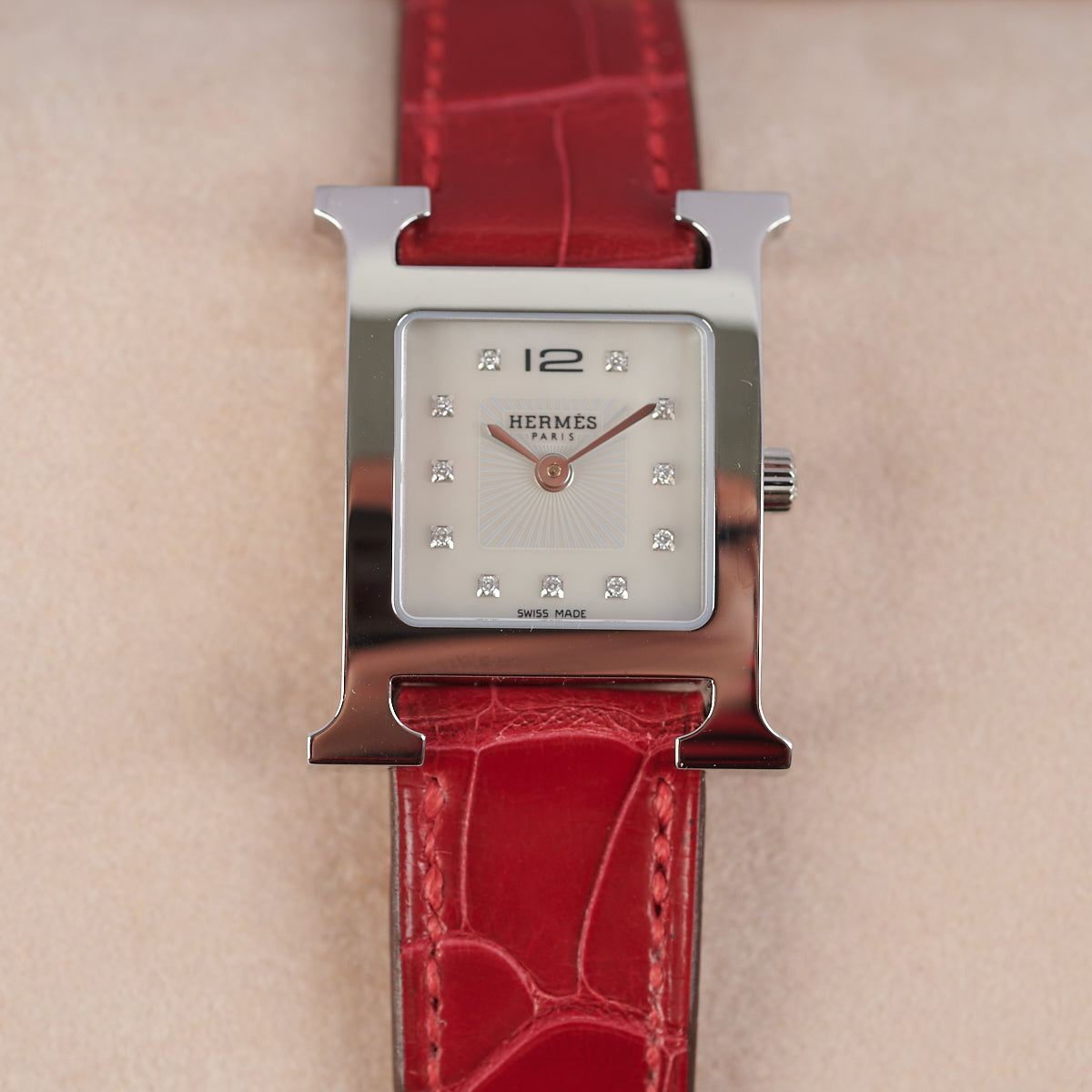 Hermes watch red Clearance