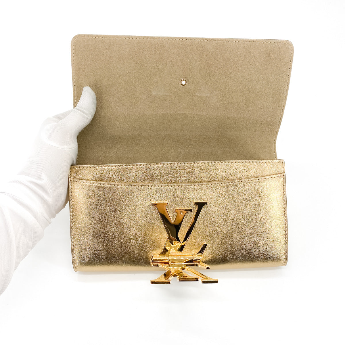 Louis Vuitton Louise Clutch Gold - THE PURSE AFFAIR