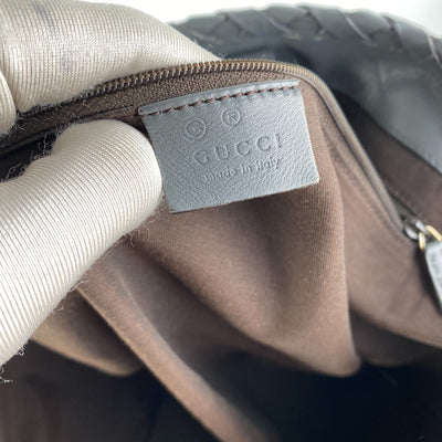 Gucci Grey Tote Bag Bamboo Tassel