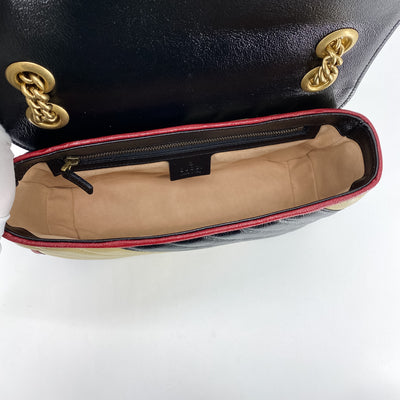 Gucci Marmont Small Bag Beige/Black/Red