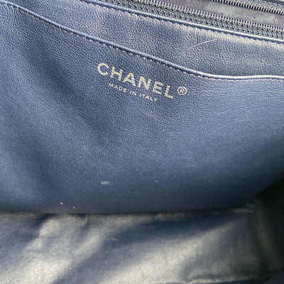 Chanel Classic Flap Maxi Patent Bag Navy