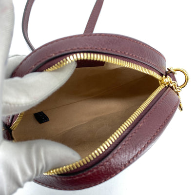Gucci Ophidia Mini Round Shoulder Bag Burgundy