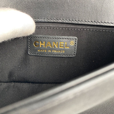 Chanel Chevron Small Boy Bag Black